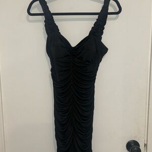BCX Black Ruched Midi Dress